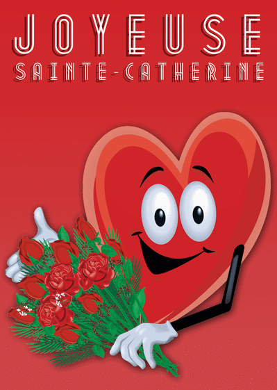 Carte Le Gros Coeur Et Son Bouquet : Envoyer Une Carte Sainte Catherine ...